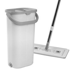 Mop and Bucket with Wringer Set 3 Mop Pads Flat Squeeze Bucket Set