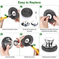 4 Pcs Stainless Steel Wool Scrubber Pads with 3 Steel Cleaning Sponge Set
