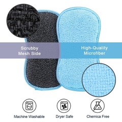 HOMEXCEL 12 Pack Multi-Purpose Scrub Sponges 6.3 x 3.5x 0.78 inch, Multicolor