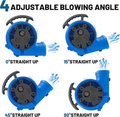 Heavy-Duty Air Mover Blower Fan – 1/2HP 2500CFM, 3 Speeds, 15FT Cord
