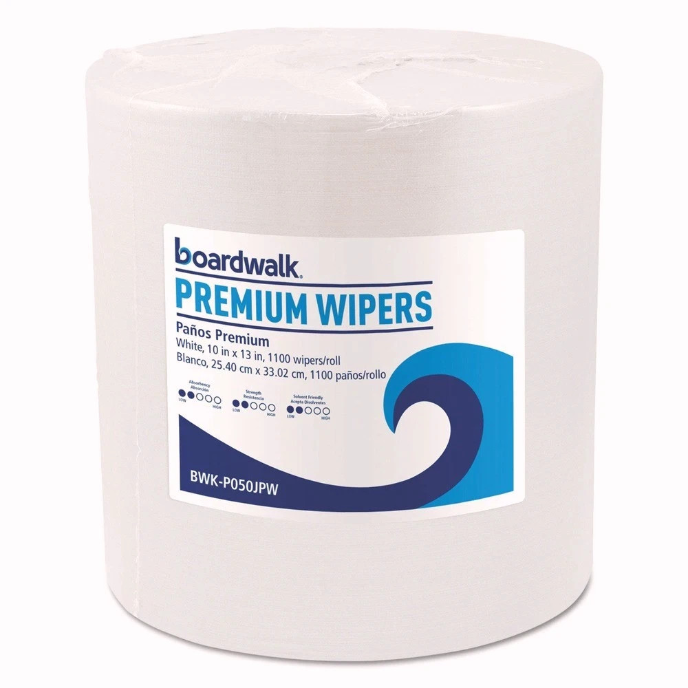 Boardwalk P050JPW 9 in. x 13 in. Hydrospun Wipers – White (1100/Roll) New