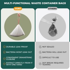 60 Count Cat Litter Bags Liners for Neakasas M1 1 (Pack of 60), WHITE