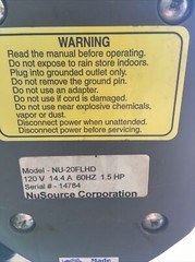 NuSource Nu-20FLHD floor machine Made In USA 15 amp 1.5 HP motor, freight ship