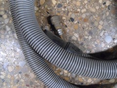 Used Tennant 7200 Scrubber OEM Vacuum hose w pressure line / bag and Hdwe T1