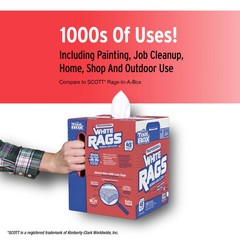 TOOLBOX 200 Sheets Disposable White Cleaning Rags 10×11 Inch