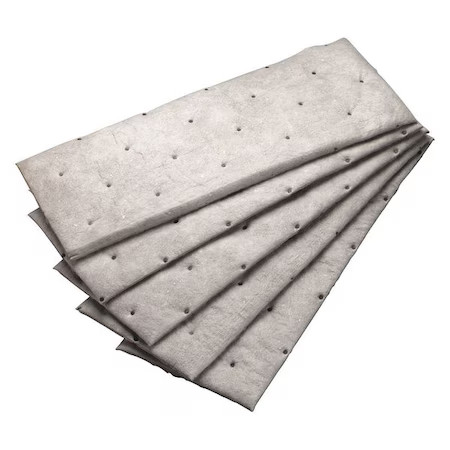 3M M-Pd720gg Sorbent Pad, 31 Gal, 7 1/2 In X 20 1/2 In, Oil, Gray, Polyester,