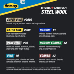 Rhodes American Steel Wool, Super Fine Grade #0000, 12 Pads