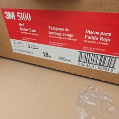 3M™ Red Buffer Pad 5100, 18 in 08393, 5 Each