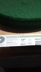 3pcs-Americo Green Scrub 17 in Round Green Scrubbing/Stripping Pad