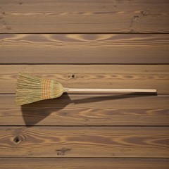 Giant Commercial Corn Broom 15 in. W Sweeping Wood Handle Lightweight Outdoor