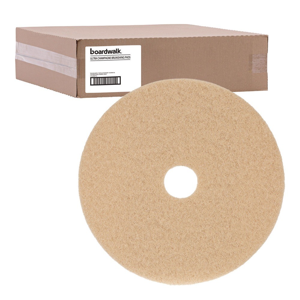 Boardwalk 4019ULT 19″ Dia Burnishing Floor Pads – Tan (5/CT) New