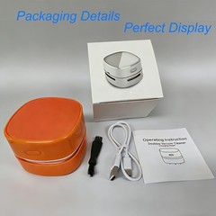 Vishui Mini Desk Vacuum Cleaner, Rechargeable Cordless Handheld Crumb Orange