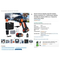 Electric Pressure Washer Cordless Battery Powered