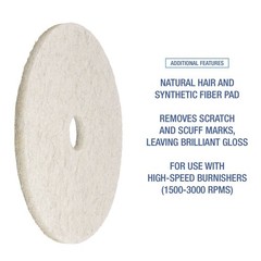 Boardwalk 4019NAT 19 in. Burnishing Floor Pads – Natural White (5/Carton) New