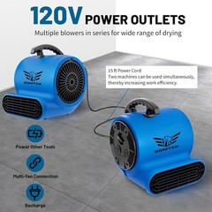 Industrial Air Mover 1200CFM 3 Speed Stackable