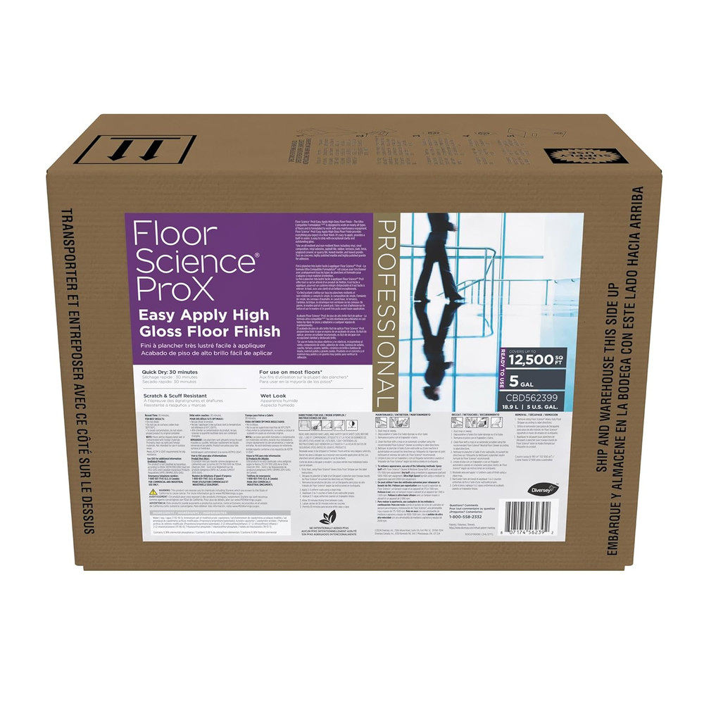 High Gloss CBD562399 Floor Finish – Quick Dry Sealer, 5-Gallon Ready-to-Use