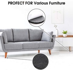 Yelanon Felt Furniture Pads for Hardwood Floors 261 pcs Mixed Black, Black