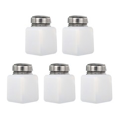 5pcs 4 Oz/120ml Alcohol Push Down Pump Dispenser Bottle Press White