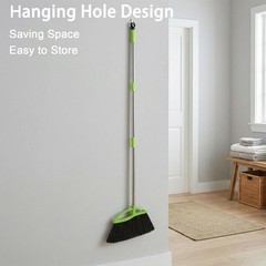 Soft Bristles Green Angle Broom with Long Handle Indoor Sweeping
