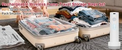 Rechargeable Wireless Pump Travel Storage Bags Set, 9 Pack (9S) Portable Space