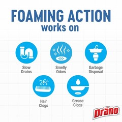 Drano EarlyAction Foamer, Drain Clog Remover & 17 Fl Oz (Pack of 1), Multi