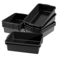 12Pack Commercial Bus Box/Utility Tub – Plastic Storage Bin Dish Basin, 13 Liter