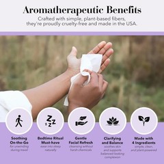 Lavender Essential Oil Wipes Travel Size Face Body Cleansing Individually Wra…