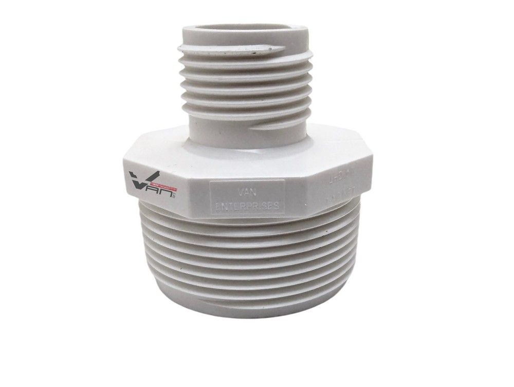 Van Enterprises PVC Garden Hose Adapter (Male 1.5″ NPT x 3/4″