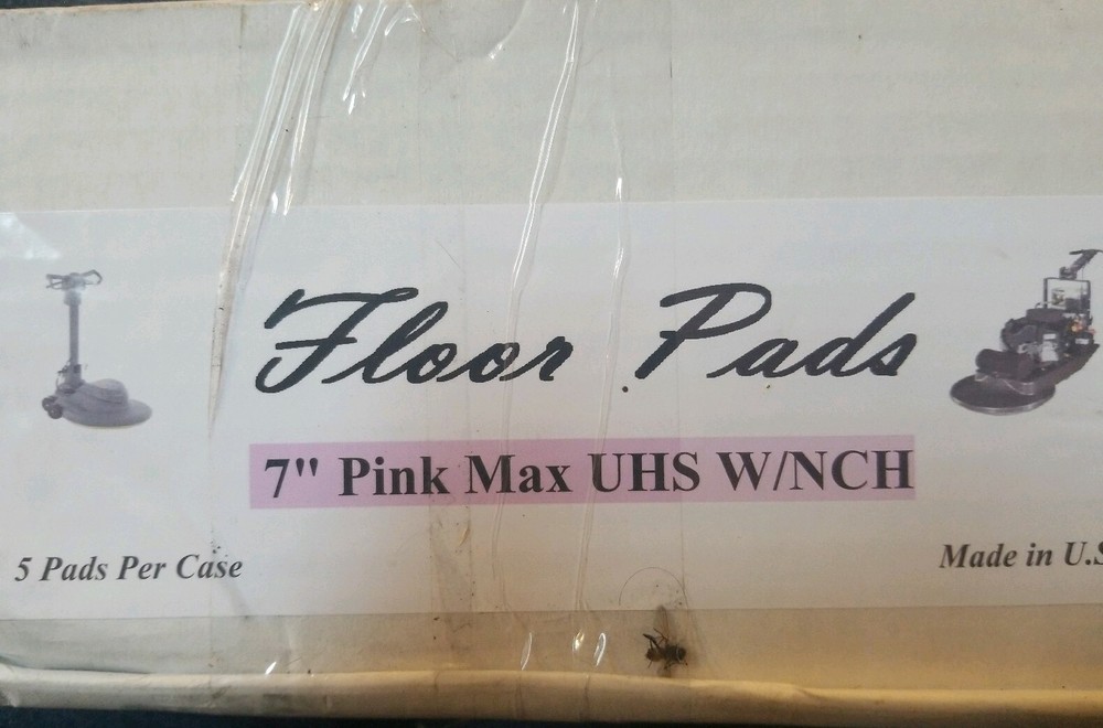 Floor Pads 7” Diameter Pink Max UHS W/NCH 5 Qty, Open Box, Free Shipping