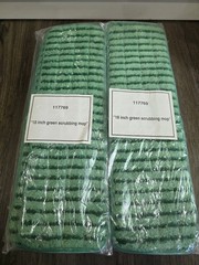 NEW Wet Mop Microfiber Scrubber Heads/Pads, Green 18×5 Inch, Pack of 12 (LWGS18)