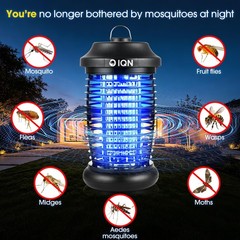 Iqn Bug Zapper Outdoor Plug-In Electric Mosquito Fly Zapper 15W Grid On/Off