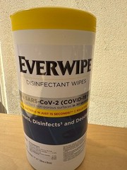 EVERWIPE Disinfectant Cleaning Wipes 7″ x 7″ Wipes, 75/Can – Case of 6 Canisters