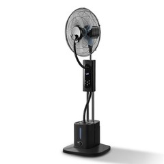 Misting Fan Standing Mist Fan 2.5L Water Tank LED Ventilation Humidifier Remote