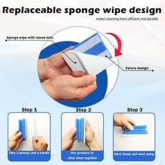 Magic Sponge with Handle | 2Reusable 3.93*2.95*1.57 inches, Blue&white