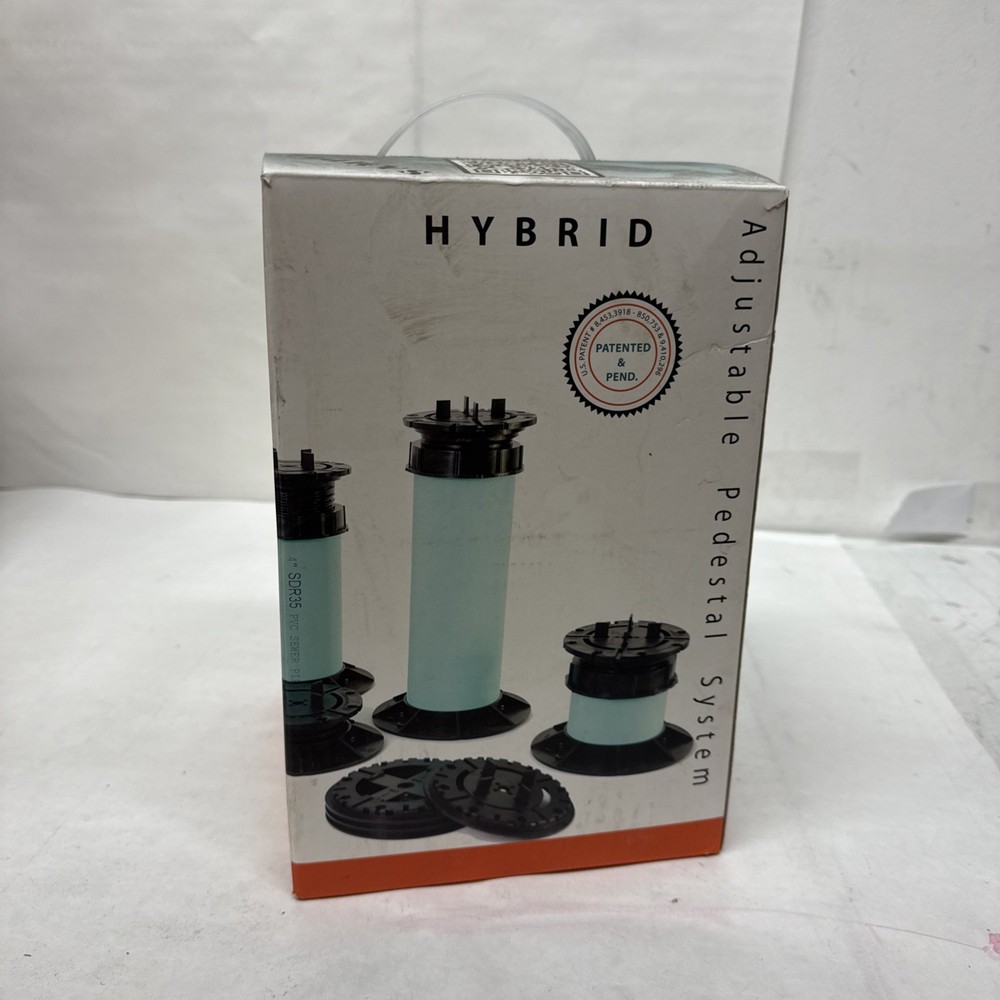 Tile Tech Paver Hybrid Adjustable Pedestal System White & Black Stackable