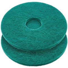 2 Pcs 12 Inch Green Non-Woven Floor Buffing Pads for Commercial Cleaning