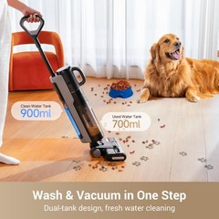DREAME G10 Combo Wet Dry Vacuum Cleaner, Floor Cleaner Mop 2-in-1 Black