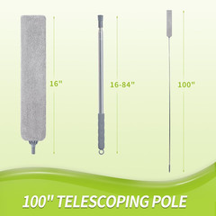 Skinny Duster with Extension Pole for under Furniture, under Appliance Cleaning