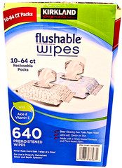 Kirkland Signature Premoistened Flushable Wipes Fragrance Free 640 Ct ED 03/2028