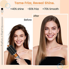YTCHYYSK Upgraded Large Round Volumizing Brush Attachment for 3.3in, Gold