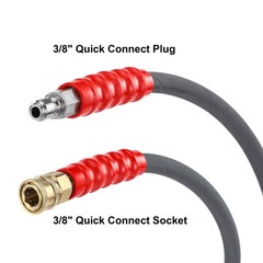 M MINGLE Pressure Washer Jumper Hose, 10 FT Whip Hose for Power 10 Feet, Gray