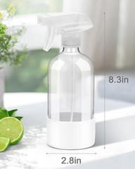 Rionisor Glass Spray Bottles with Silicone Sleeve 16 Ounces, White
