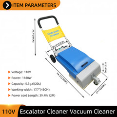 Wire Type Commercial Escalator Cleaner Automatic Step Cleaning Machine 110V 20L