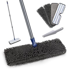 Masthome Dual Sided Flip Mop, Wet Dry Microfiber 16.8 x 5.2 inches, Blue