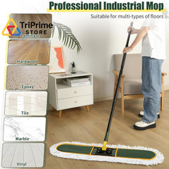 24″ Commercial Dust Mop for Floor Cleaning, Heavy Duty Large mop, Green
