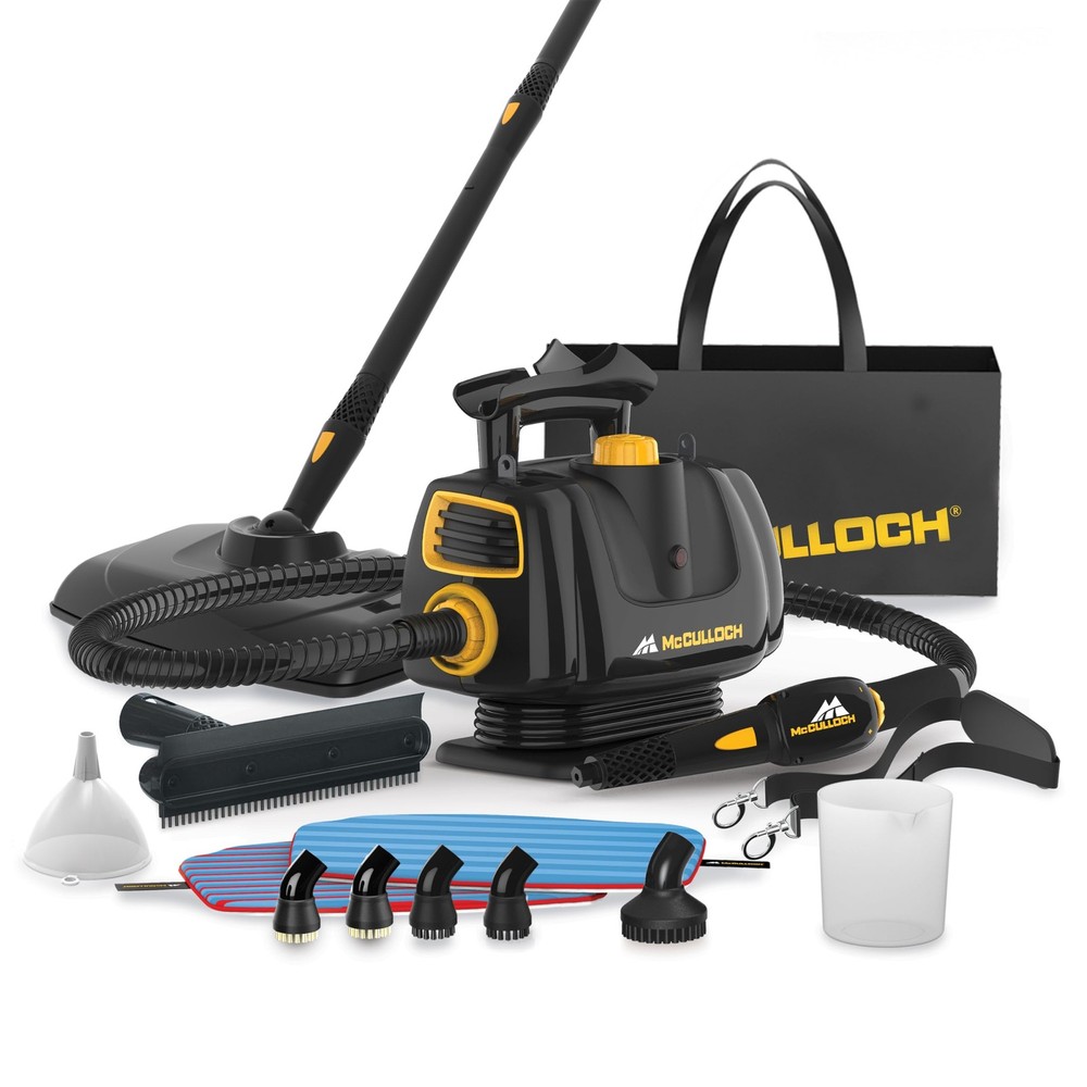 McCulloch MC1270 Portable Power Cleaner with Floor Mop, Variable Steaming, 16-Pi