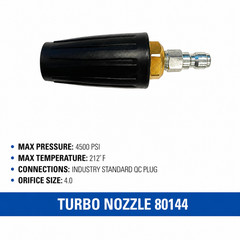 Turbo Pressure Washer Nozzle 4500 PSI 1/4″ Quick Connect Rotary Spray Tip