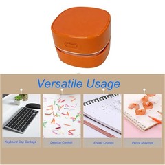 Vishui Mini Desk Vacuum Cleaner, Rechargeable Cordless Handheld Crumb Orange