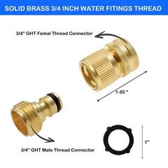 Hourleey Garden Hose Quick Connector, Solid Brass 3/4 Style 1 – 6 Set, Gold