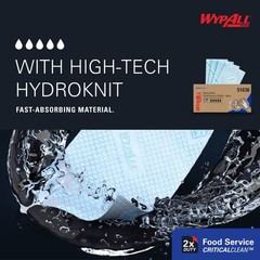 WypAll CriticalClean Fabric Food Service Cloths, 23.5″ x 12.5″, Blue, 200 Cloths